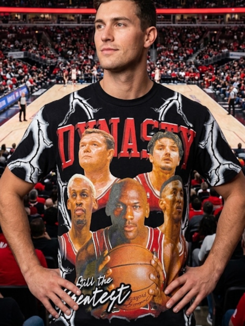 Chicago Bulls Grail Black Graphic Men's Shirt